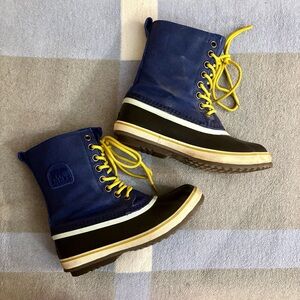 Sorel Women’s 1964 Premium CVS Snow Boot US size 8 Blue & Yellow